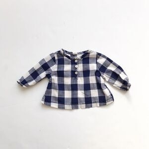 Old Navy buffalo plaid long sleeve top EUC 3-6m